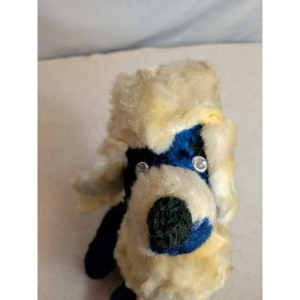 VTG Poodle Plush Stuffed Animal Toy Cream Blue Sparkle Eyes Dog Vintage Plush